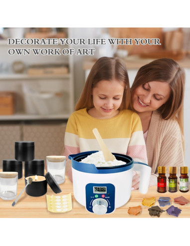 Kit para Hacer Velas KQU ZNJG-1.8 con Olla Digital 1kg