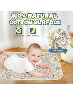 Alfombrilla Cambiar Pañales Coinarin Floral1 - 80x55 cm Impermeable 2
