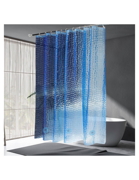Forro de Ducha EVA LQFMEHOT 72x72cm Azul Impermeable 3D