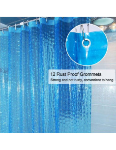 Forro de Ducha EVA LQFMEHOT 72x72cm Azul Impermeable 3D 2