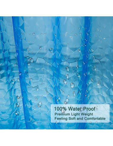 Forro de Ducha EVA LQFMEHOT 72x72cm Azul Impermeable 3D