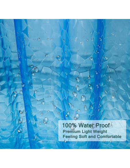 Forro de Ducha EVA LQFMEHOT 72x72cm Azul Impermeable 3D