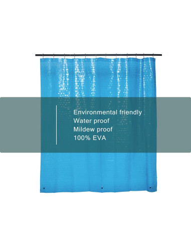 Forro de Ducha EVA LQFMEHOT 72x72cm Azul Impermeable 3D