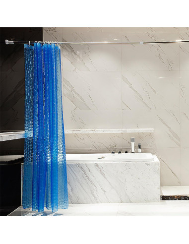 Forro de Ducha EVA LQFMEHOT 72x72cm Azul Impermeable 3D