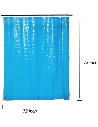 Forro de Ducha EVA LQFMEHOT 72x72cm Azul Impermeable 3D