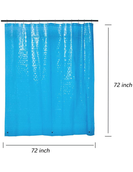 Forro de Ducha EVA LQFMEHOT 72x72cm Azul Impermeable 3D