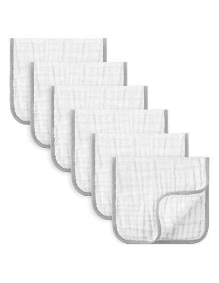 Paños de Eructo MUKIN para Bebés - Algodón Suave 6 Piezas 20x10 cm