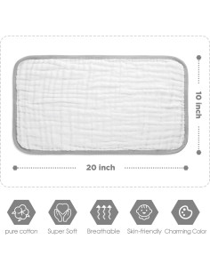 Paños de Eructo MUKIN para Bebés - Algodón Suave 6 Piezas 20x10 cm 2