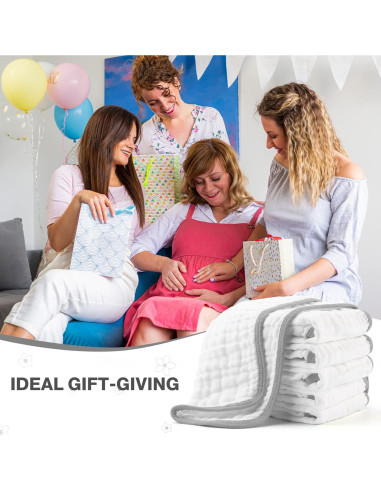 Paños de Eructo MUKIN para Bebés - Algodón Suave 6 Piezas 20x10 cm