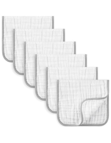 Paños de Eructo MUKIN para Bebés - Algodón Suave 6 Piezas 20x10 cm