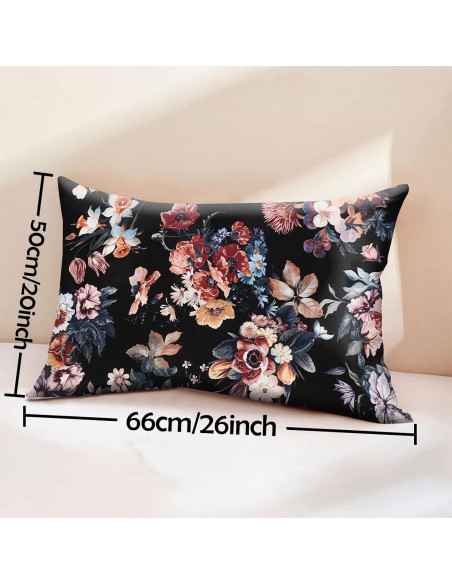 Funda de Almohada de Satén GABraden 2PCS Estándar 66x51cm Negro