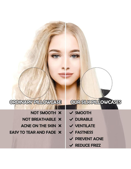 Funda de Almohada de Satén GABraden 2PCS Estándar 66x51cm Negro