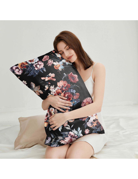 Funda de Almohada de Satén GABraden 2PCS Estándar 66x51cm Negro