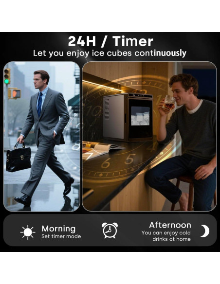 Máquina de Hielo Erivess 10kg/24h Portátil Autolimpiante