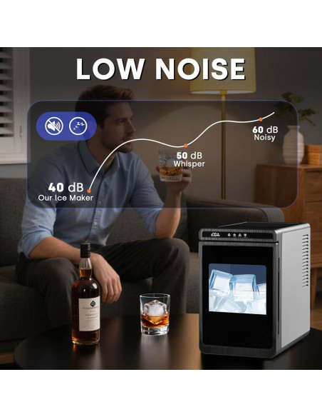 Máquina de Hielo Erivess 10kg/24h Portátil Autolimpiante