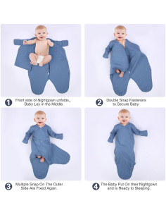 Vestido de Bebé Anudado MVUOCR Algodón 0-6 Meses Lavanda 2