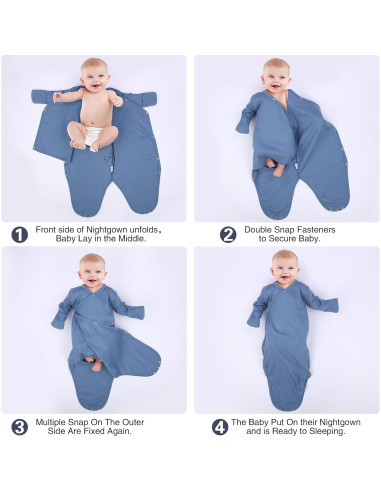 Vestido de Bebé Anudado MVUOCR Algodón 0-6 Meses Lavanda