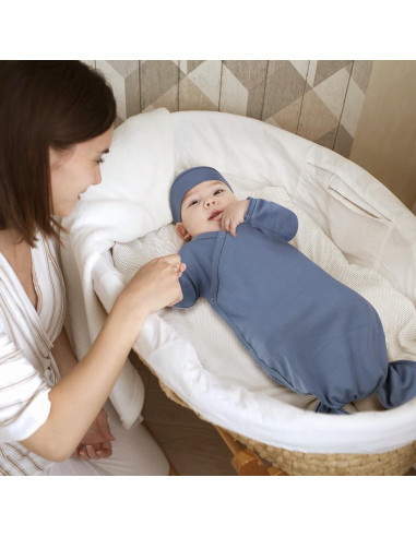 Vestido de Bebé Anudado MVUOCR Algodón 0-6 Meses Lavanda