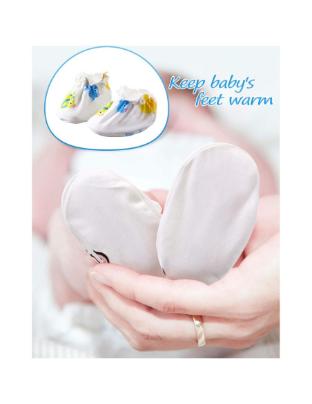 Conjunto Geyoga 18 Piezas: Gorro, Manoplas y Calcetines Bebé 0-6 Meses