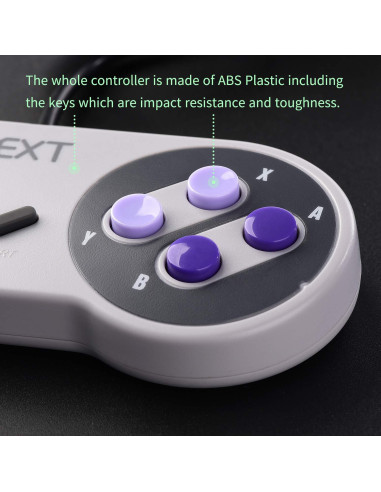 Paquete de 2 Controladores Retro USB iNNEXT SNES Gris/Púrpura