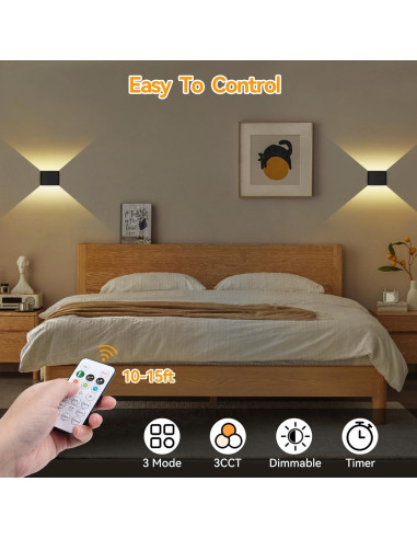 Lámpara de Pared Inalámbrica Aialun con Sensor y Control Remoto