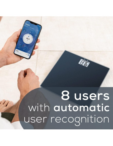 Báscula de vidrio Beurer GS435B con Bluetooth y IMC