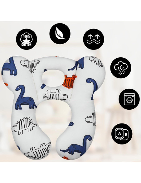 Almohada de Viaje para Bebés XIGGA 100% Algodón Suave 26x24.5cm