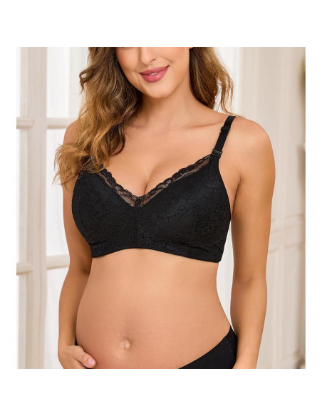 Sujetador de Lactancia Sin Aros Suekaphin Encaje Floral Mediano