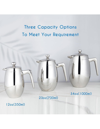 Cafetera Francesa Easyworkz Nando 350ml Acero Inoxidable