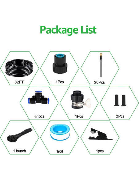 Kit de Riego Automático WCBMIRRI 25m con Goteadores Ajustables