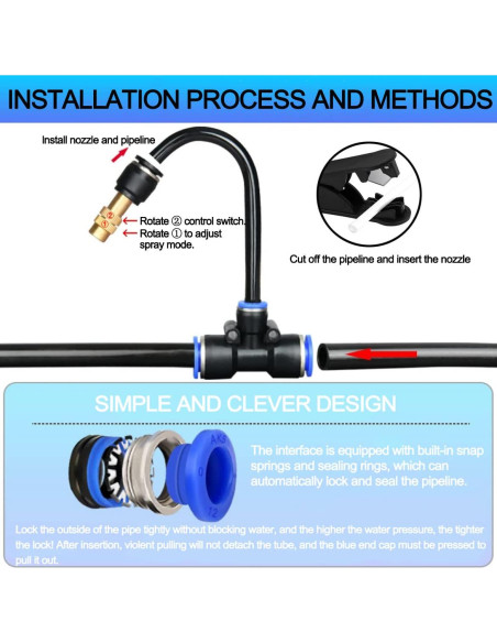 Kit de Riego Automático WCBMIRRI 25m con Goteadores Ajustables