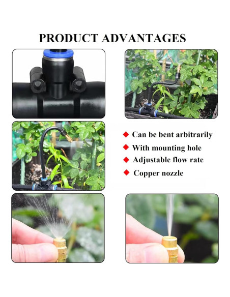 Kit de Riego Automático WCBMIRRI 25m con Goteadores Ajustables