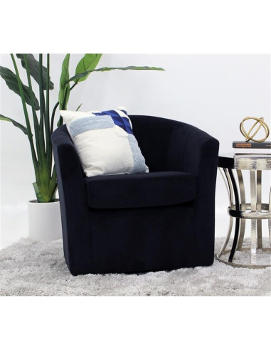 Silla de Club Giratoria Pemberly Row 19 H Tela Negra