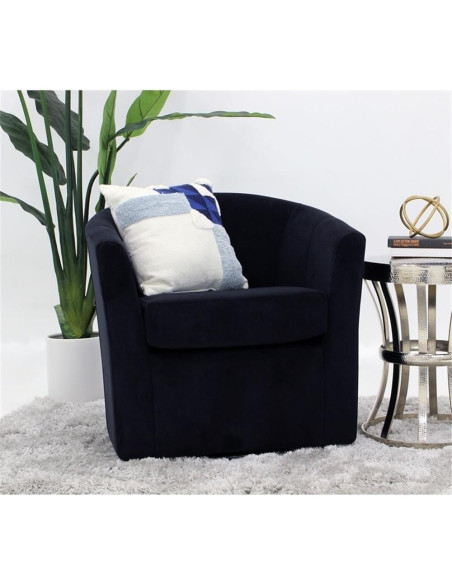 Silla de Club Giratoria Pemberly Row 19 H Tela Negra