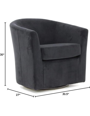 Silla de Club Giratoria Pemberly Row 19 H Tela Negra