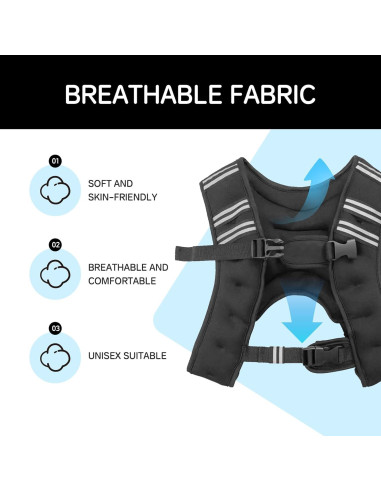 Chaleco con peso 5kg Beauti4U para entrenamiento de fuerza