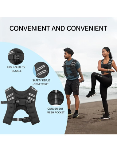 Chaleco con peso 5kg Beauti4U para entrenamiento de fuerza