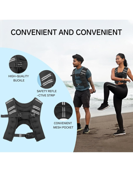 Chaleco con peso 5kg Beauti4U para entrenamiento de fuerza
