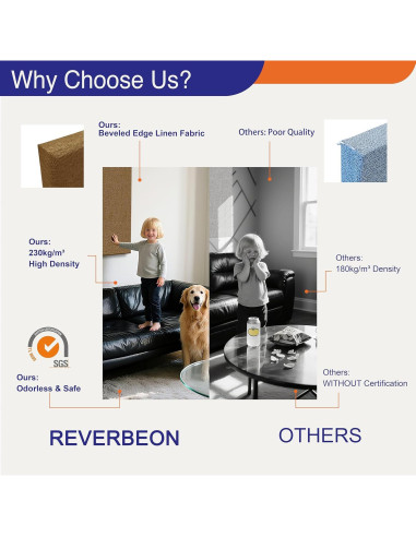 4 Paneles Acústicos Autoadhesivos Reverbeon 61x30.5cm Marrón