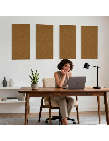 4 Paneles Acústicos Autoadhesivos Reverbeon 61x30.5cm Marrón