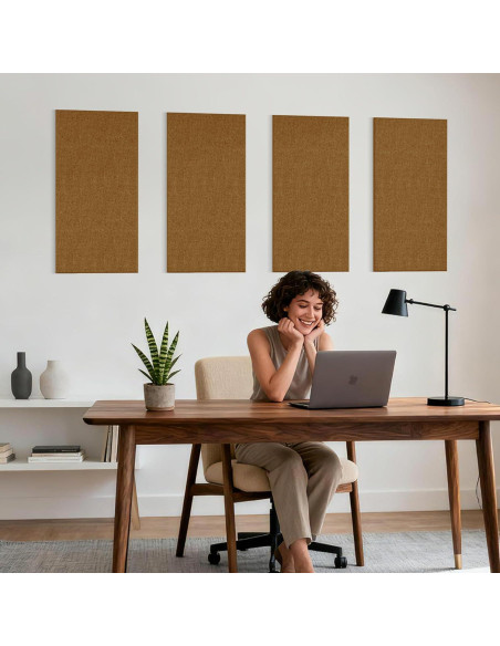 4 Paneles Acústicos Autoadhesivos Reverbeon 61x30.5cm Marrón