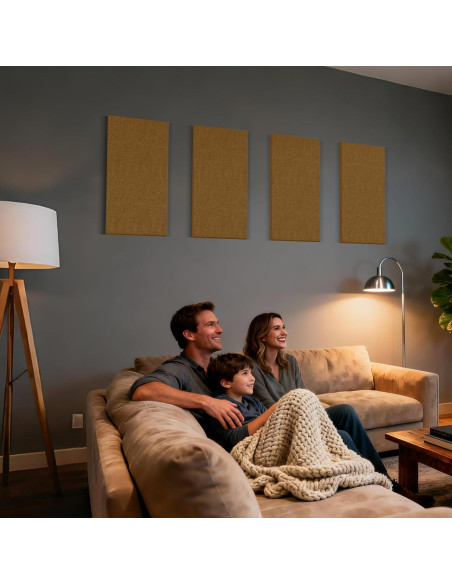 4 Paneles Acústicos Autoadhesivos Reverbeon 61x30.5cm Marrón