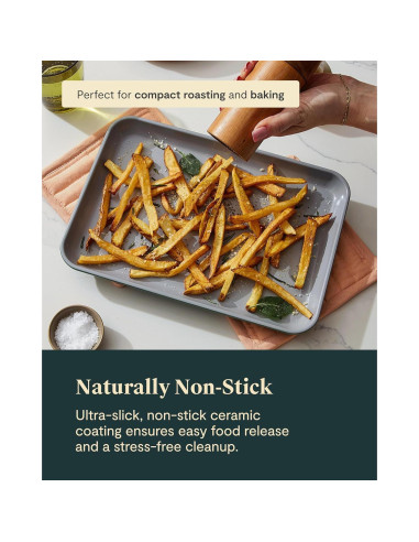 Dúo de bandejas para hornear Caraway 23x33 cm cerámica negra