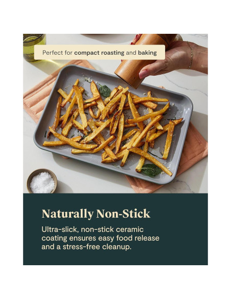 Dúo de bandejas para hornear Caraway 23x33 cm cerámica negra