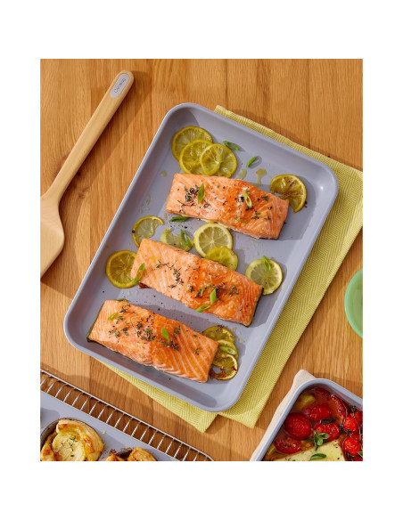 Dúo de bandejas para hornear Caraway 23x33 cm cerámica negra