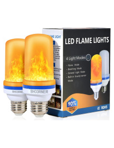 Bombillas LED E26/E27 efecto llama naranja - Paquete de 2
