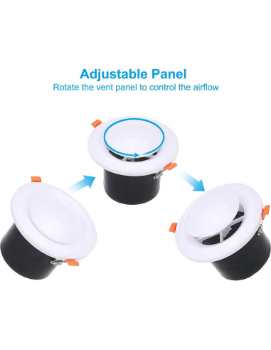 Ventilación Redonda Ajustable PATIKIL 10 cm 2pcs Blanco