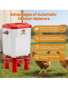 Abrevadero Automático WARMSHOMIC para Aves 21.8x17.8 cm 2