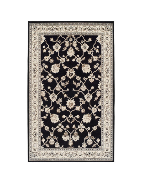 Alfombra de Área Superior Modbury 5' x 8' Negra Floral