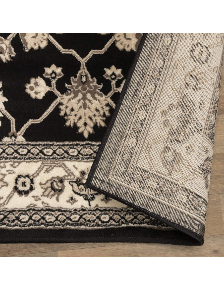 Alfombra de Área Superior Modbury 5' x 8' Negra Floral